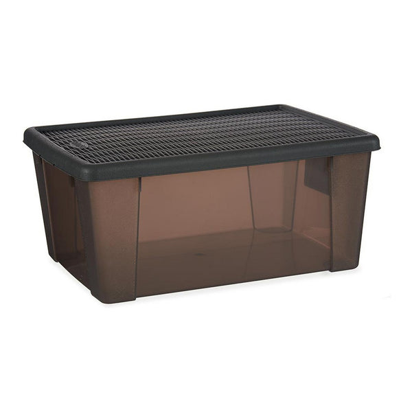 Caja de Almacenaje Elegance Gris 15 L Plástico (29 x 17 x 39 cm)