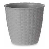 Vase gris en plastique (14 x 13 x 14 cm)