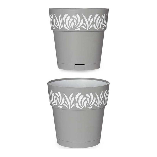 Vaso auto-irrigante Gaia Grigio Plastica (19 x 19 x 19 cm)