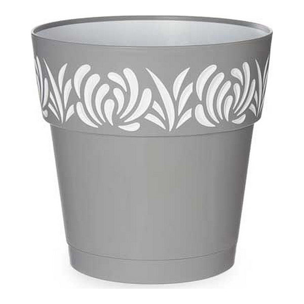 Vaso auto-irrigante Gaia Grigio Plastica (25 x 25 x 25 cm)