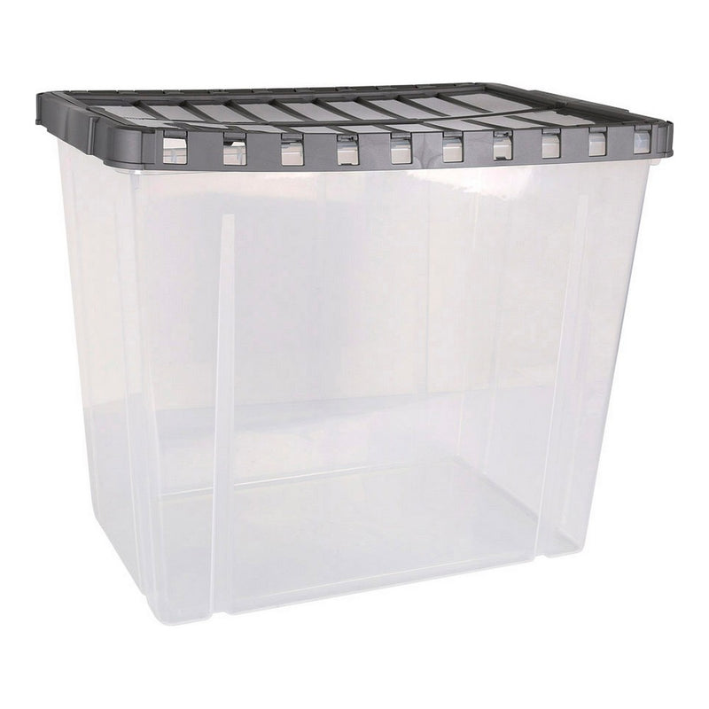 Boîte de rangement avec couvercle double anthracite transparent (80 L)