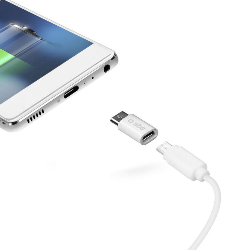 Cavo USB A con USB C SBS TEADAPTC Bianco