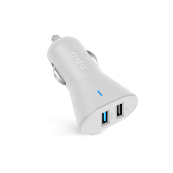 Caricabatterie per Auto SBS TECR2USB24AWFAST 2400 mAh Bianco