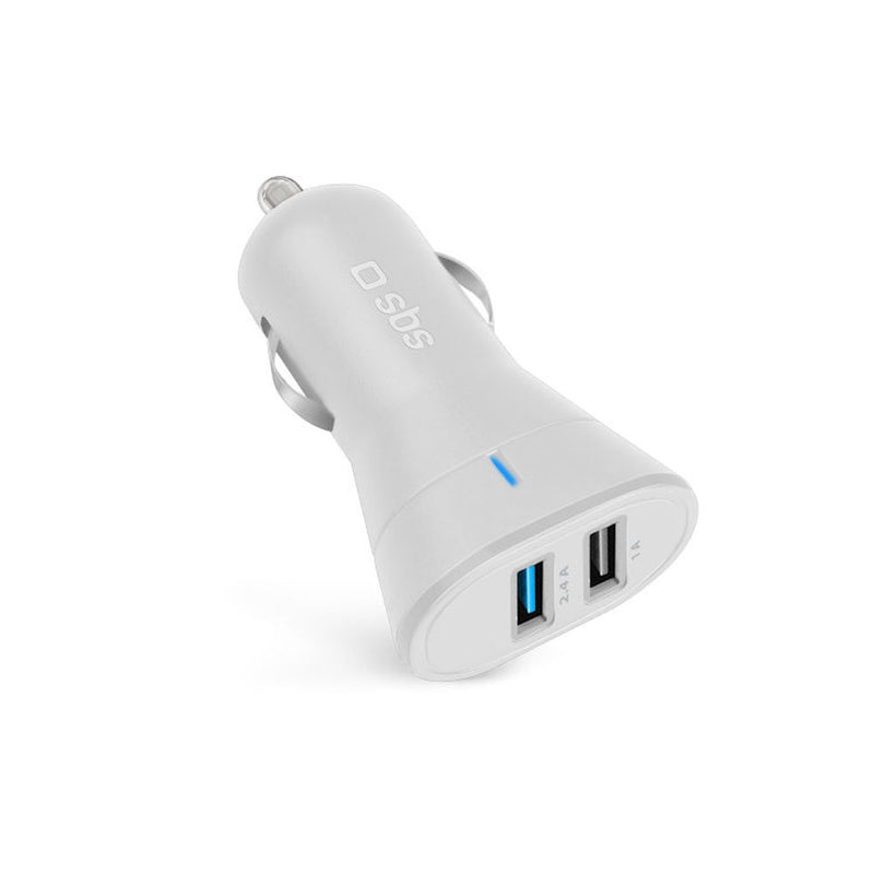 Caricabatterie per Auto SBS TECR2USB24AWFAST 2400 mAh Bianco