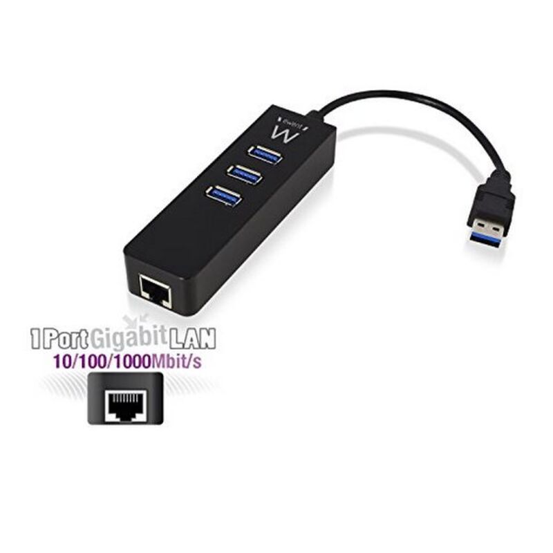 Hub USB ewent aaoaus0127 3 x USB 3.1 RJ45 plug and play