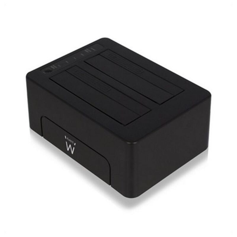 Station Dock Dual Ewent AAACET0186 Dual 2,5 "-3.5" USB 3.1 ABS Black