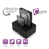 Station Dock Dual Ewent AAACET0186 Dual 2,5 "-3.5" USB 3.1 ABS Black