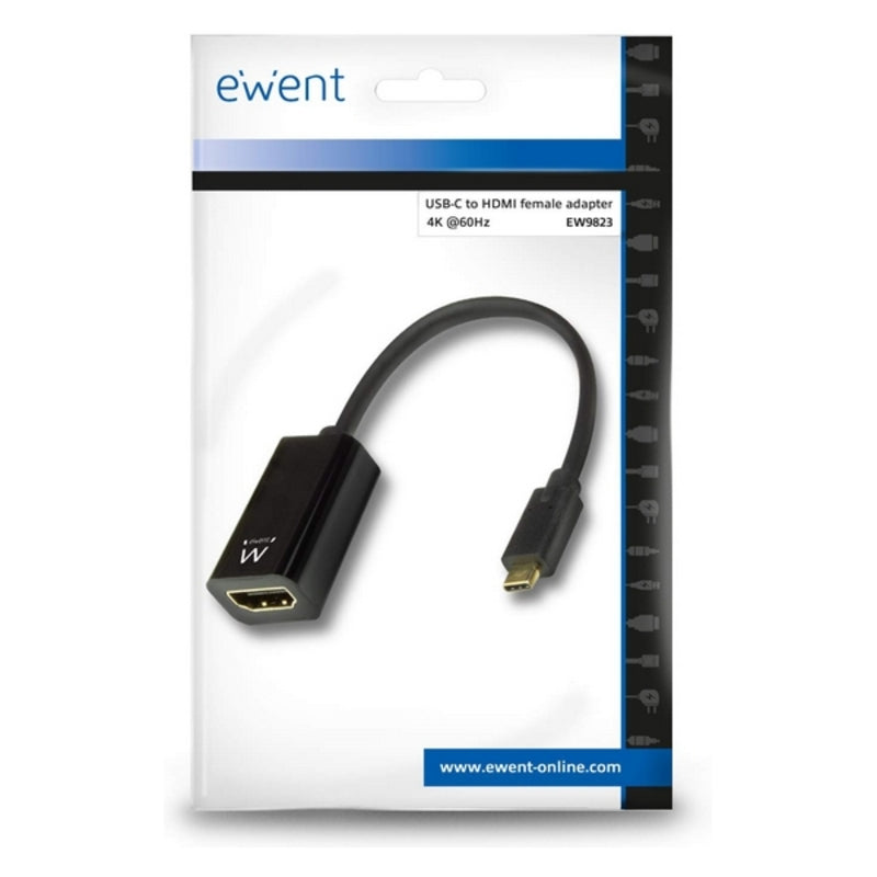 USB C -Adapter mit HDMI Ewent EW9823 4K Ultra HD Schwarz