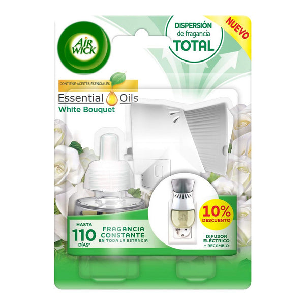 Diffusore Elettrico Per Ambienti Con Ricambio Essential Oils Air Wick White Bouquet (19 ml)