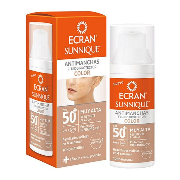 Fluido Solar Antimanchas ECRAN SUNNIQUE COLOR Ecran Spf 50+ (50 ml) 50+ (50 ml)