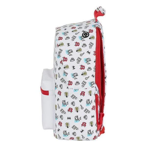 14.1 '' Backpack d'ordinateur portable en monopole blanc