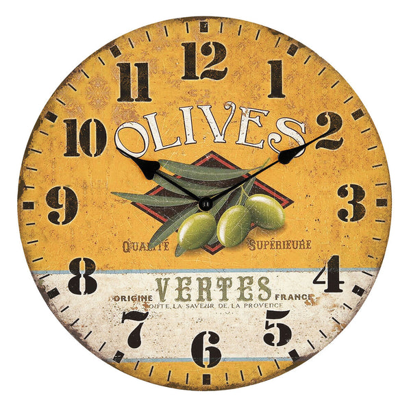 Reloj de pared de madera de Olives de quid (34 cm)