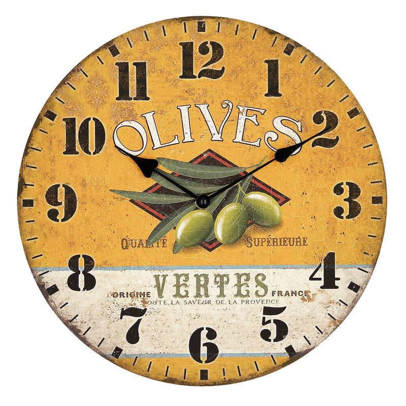 Reloj de pared de madera de Olives de quid (34 cm)