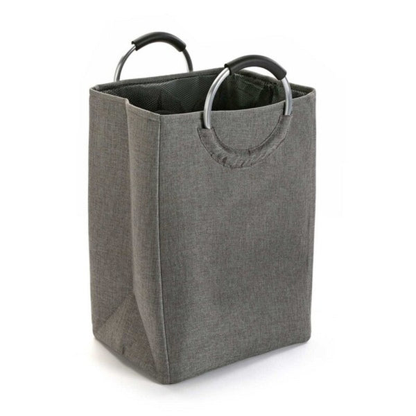 Wäschekorb Versa 19485342 Dunkelgrau Mit Griffen Polyester Minimalistisch (30 x 55 x 46 cm)