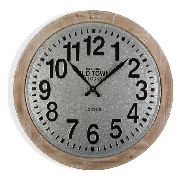 Reloj de pared vertido de madera de casco antiguo MDF (70 x 6 x 70 cm)