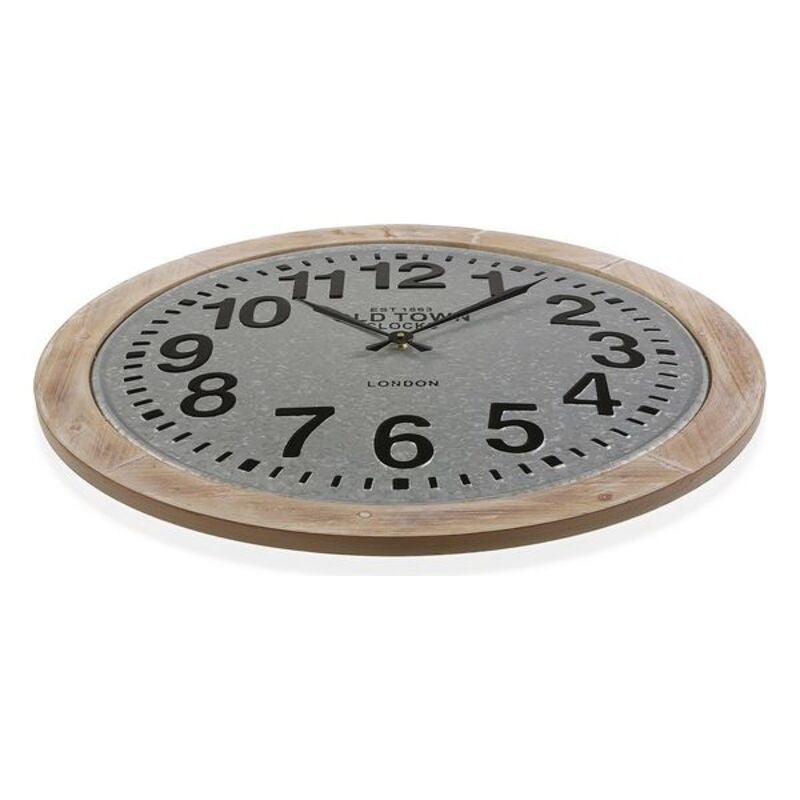 Reloj de pared vertido de madera de casco antiguo MDF (70 x 6 x 70 cm)