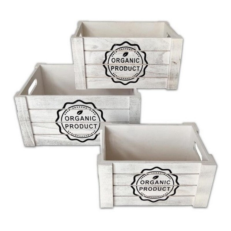 Set di Scatole Decorative Versa Organic Product Legno (25 x 17 x 35 cm) - zannishop