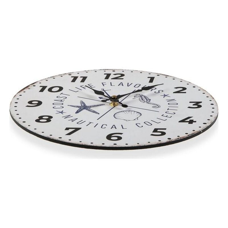 Montre murale verser du bois nautique (4 x 30 x 30 cm)