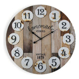 Montre murale en bois (3 x 58 x 58 cm)