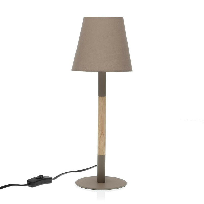 Lampada da tavolo Versa Grigio Metallo Legno Ferro (14 x 40 x 14 cm) - zannishop