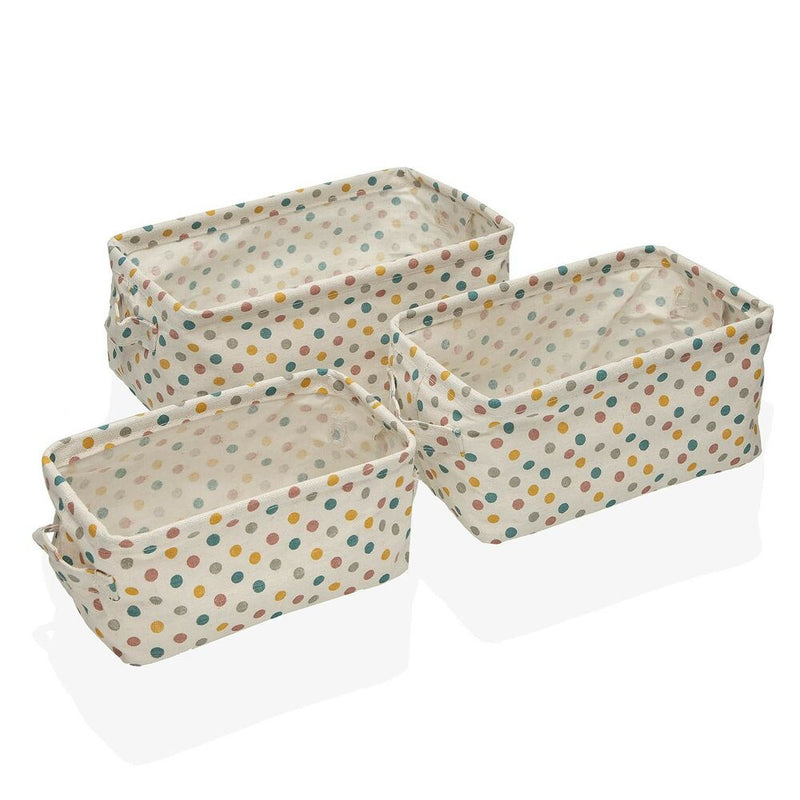 Juego de Cestas Versa Springdots Poliéster Textil (3 pcs)