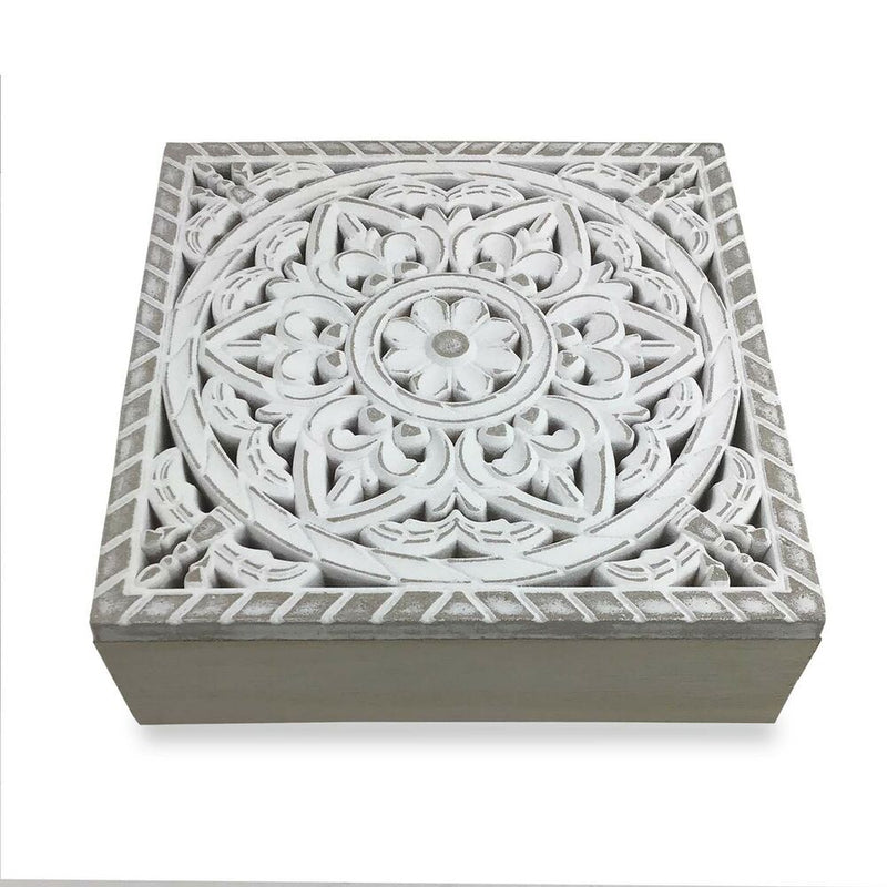 Caja-Joyero Versa Mandala Madera MDF (22 x 7 x 22 cm)