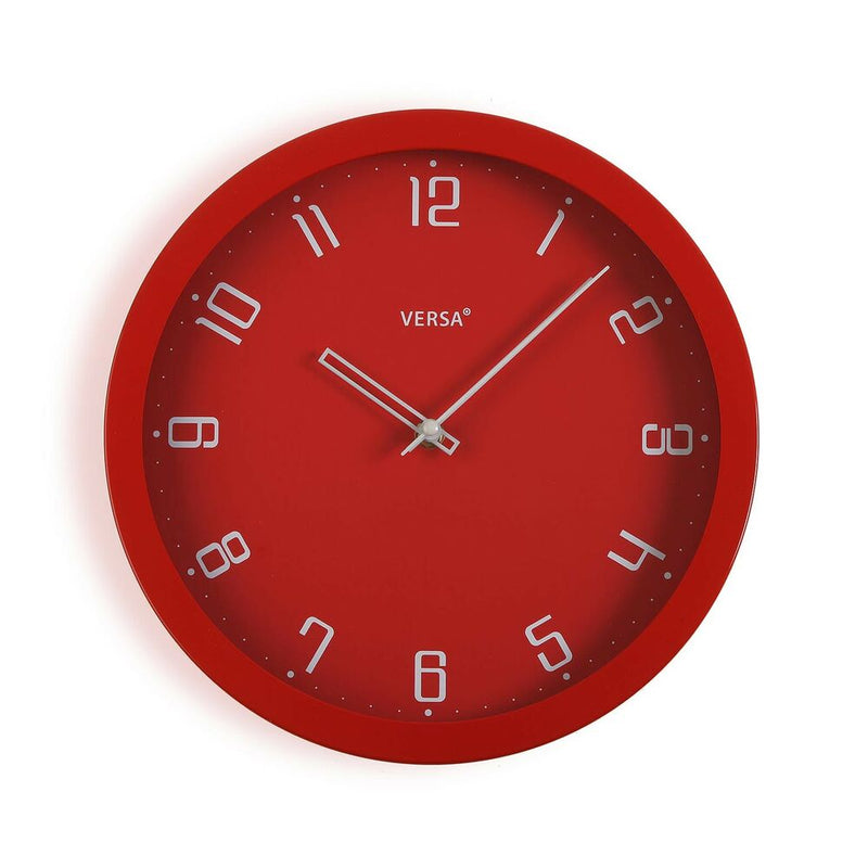 Montre murale rouge en polypropylène (4,3 x 30 x 30 cm)