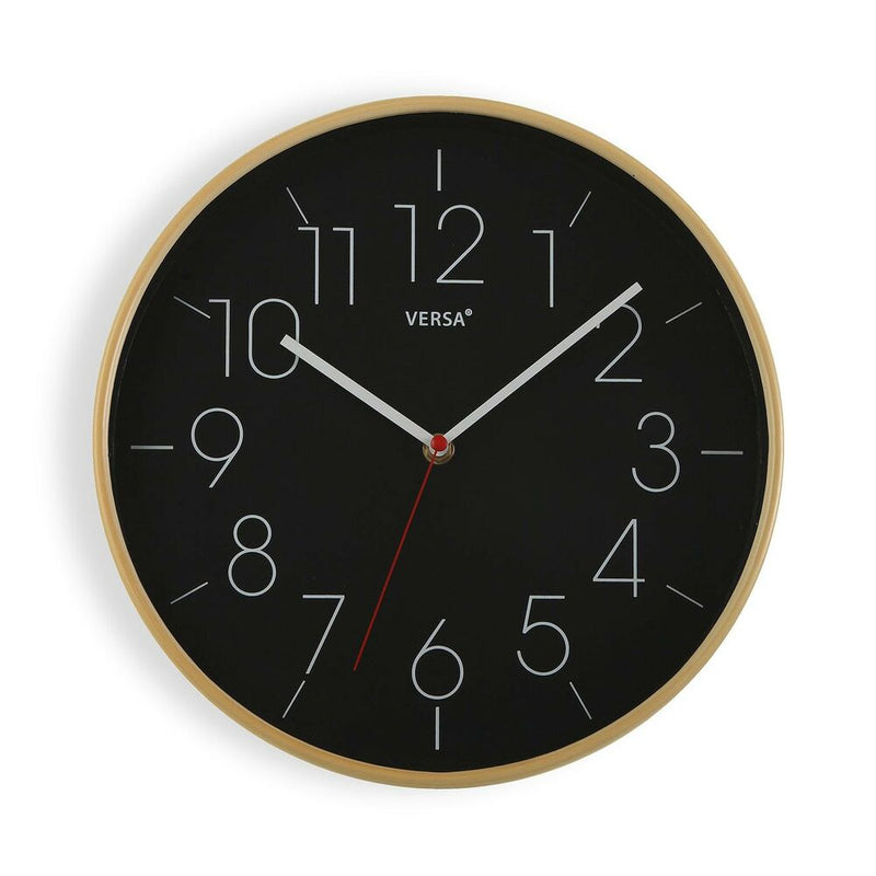 Orologio da Parete Versa Nero Legno PU (30,5 x 4,3 x 30,5 cm)