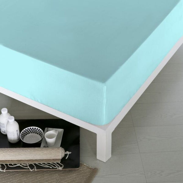 Lenzuolo con angoli aderenti Naturals Azzurro (Letto da 90)