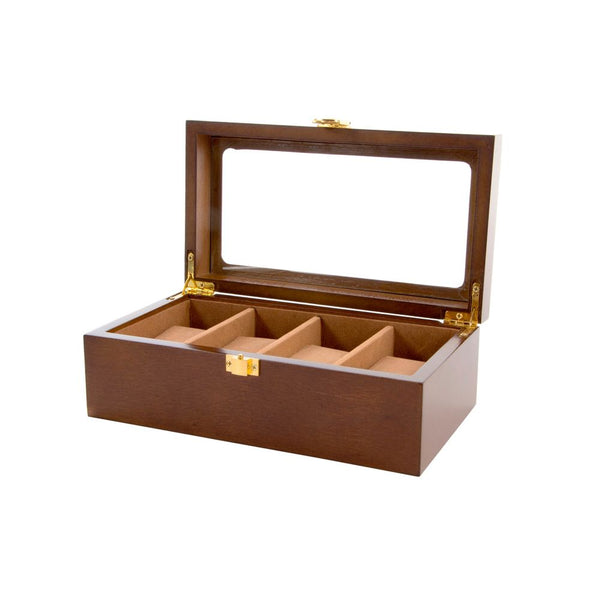 Caja-Joyero DKD Home Decor Relojes Cristal Terciopelo Madera MDF (22 x 12 x 8 cm)