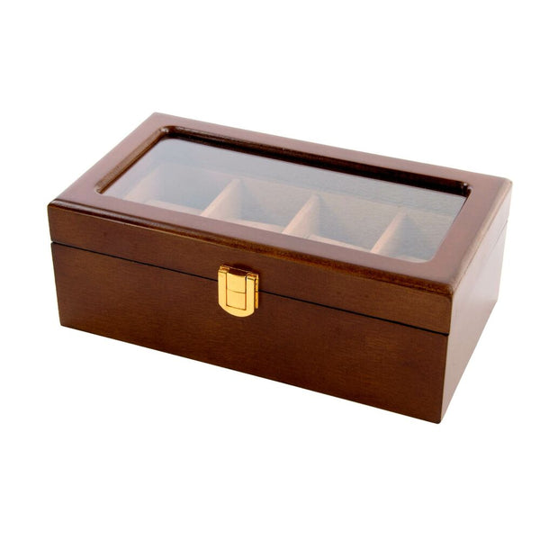 Caja-Joyero DKD Home Decor Relojes Cristal Terciopelo Madera MDF (22 x 12 x 8 cm)