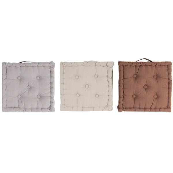 Cuscino DKD Home Decor Da terreno Marrone Beige Grigio Cotone (3 pcs) (40 x 40 x 7 cm) - zannishop