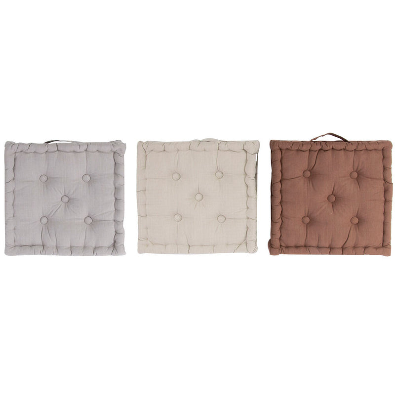 Cuscino DKD Home Decor Da terreno Marrone Beige Grigio Cotone (3 pcs) (40 x 40 x 7 cm) - zannishop