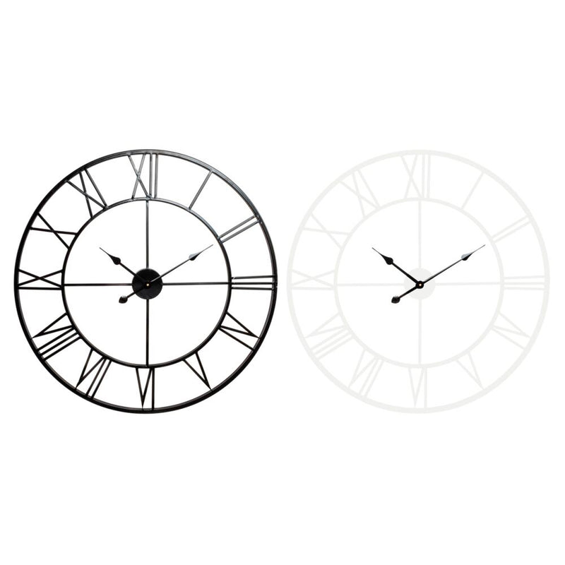 Orologio da Parete DKD Home Decor Nero Metallo Bianco (60 x 3 x 3 cm) (2 pcs)