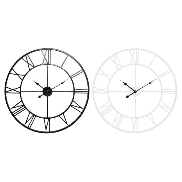 Wanduhr DKD Home Decor Black White Metal (80 x 3 x 3 cm) (2 Stcs)