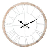 Reloj de pared DKD Decoración del hogar Madera de metal blanco (60 x 5 cm)