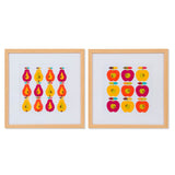 Quadro DKD Home Decor Vetro Frutta Tela (2 pcs) (40 x 40 x 2.2 cm)