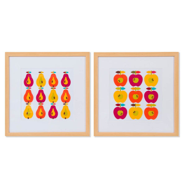 Quadro DKD Home Decor Vetro Frutta Tela (2 pcs) (40 x 40 x 2.2 cm)