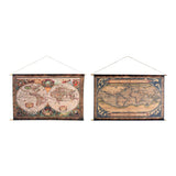 DKD Home Decor Picture Colonial Decor Mappamondo 97 x 75 cm (2 pc)