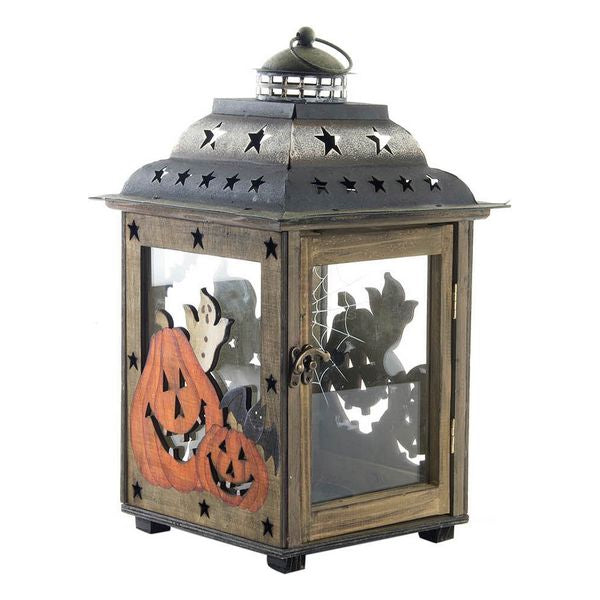 Halloween Metal DKD Home Lantern DKD Wood (22 x 22 x 36 cm)