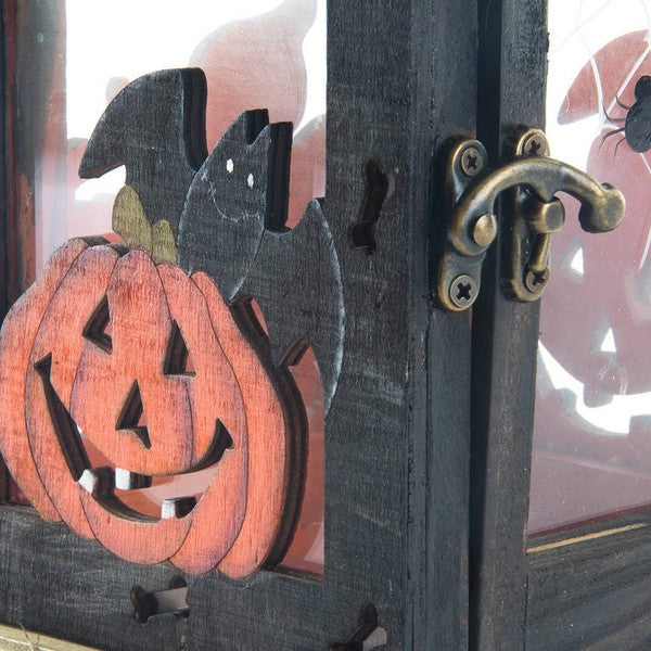 DKD Decoración del hogar Halloween Wood Metal Metal (17 x 17 x 26 cm)