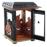 DKD Decoración del hogar Halloween Wood Metal Metal (17 x 17 x 26 cm)