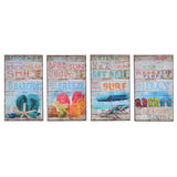 Quadro DKD Home Decor Legno Carta Spiaggia (4 pcs) (15 x 1 x 25 cm)