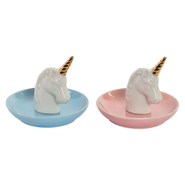 Porta Anelli DKD Home Decor Porțelan Unicorno (2 pcs) - zannishop