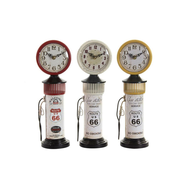 DKD Home Table Clock Decor Metal (3 PCs) (12 x 10 x 37 cm)