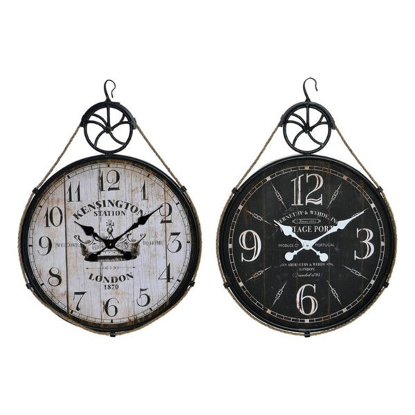 Wall Watch DKD Home Decor Metal Wood (2 pcs) (50 x 4 x 71 cm)