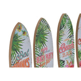 DKD Home Decor Picture Tropical Card Wood (4 PCS) (7 x 1 x 22 cm)