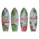 DKD Home Decor Picture Tropical Card Wood (4 PCS) (7 x 1 x 22 cm)