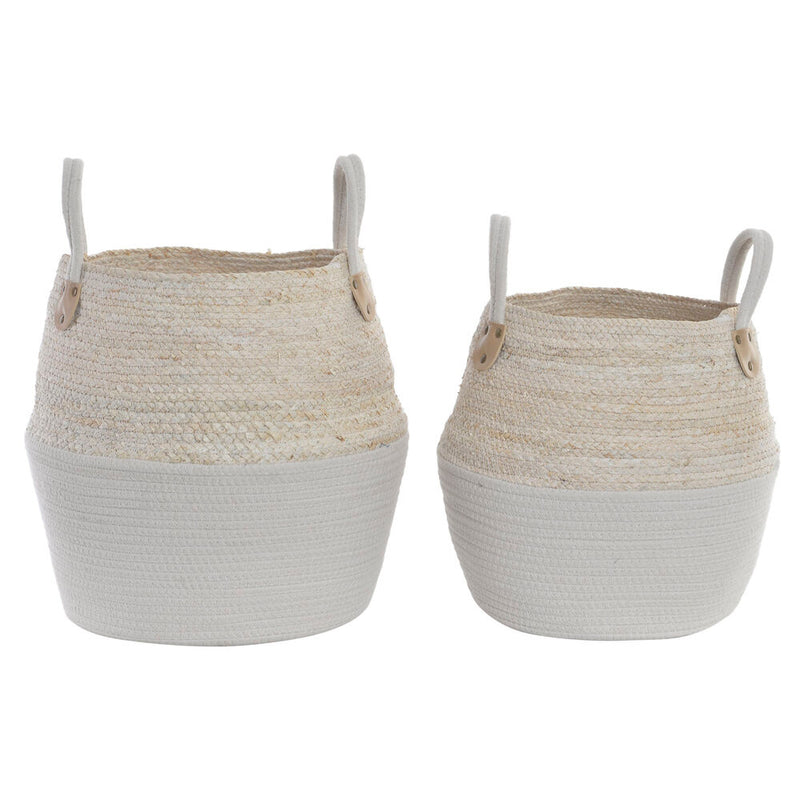 Basket Set DKD Home Decor Cotton Fibre (2 pcs) (30 x 30 x 37 cm)