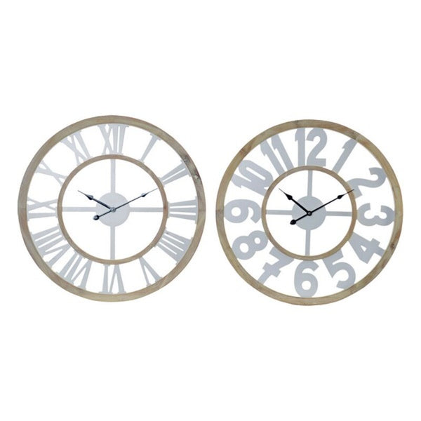 Orologio da Parete DKD Home Decor Legno MDF (60 x 4 x 60 cm) (2 pcs)